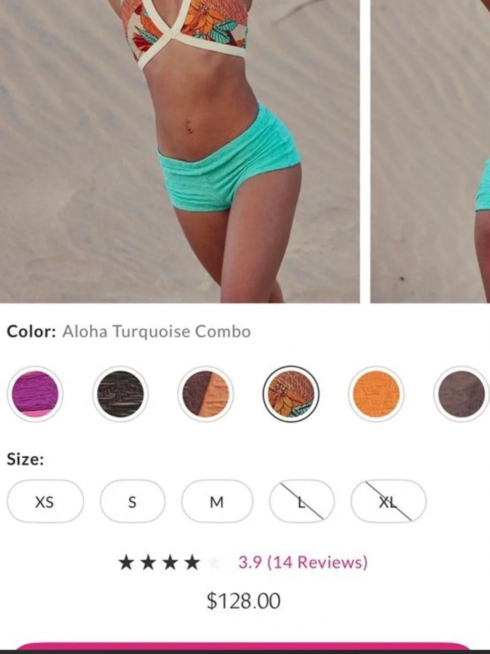 Free People Colorblock Blue Teal & Yellow Bikini Set